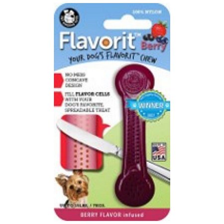 Brinquedo Mordedor p/ Cachorro Pet Qwerks Flavorit Berry M