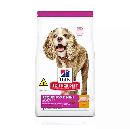 Ração Hills Science Diet para Cães Adultos 11+ de Mini e Pequeno Porte Sabor Frango 2,4kg