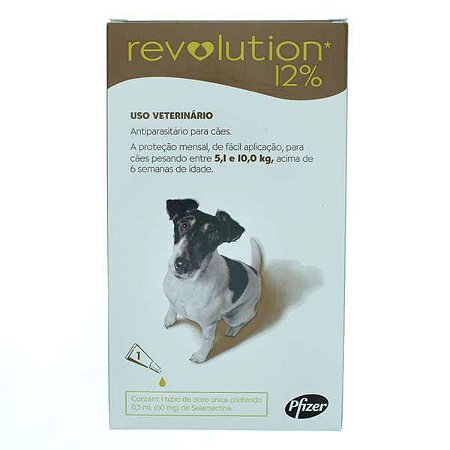 Revolution Zoetis 12% 0.50ml para Cães 5,1Kg a 10kg