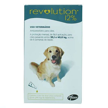 Revolution Zoetis 12% 2ml para Cães de 20,1Kg a 40kg