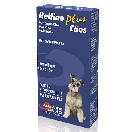 Helfine Plus Agener União para Cães 4 Comprimidos