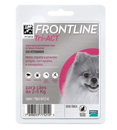 Frontline Tri-ACT Antipulgas e Carrapatos PP para Cães de 2 a 5kg