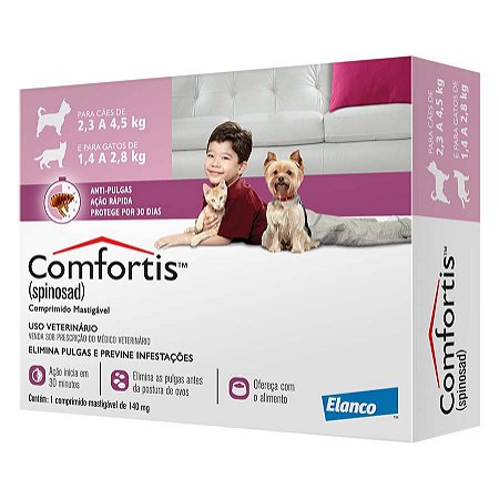 Antipulgas Comfortis Elanco para Cães e Gatos de 2,3 a 4,5kg