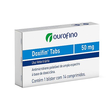 Antibiótico Ourofino Doxifin Tabs Para Cães e Gatos 50mg