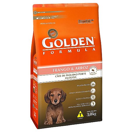 Ração Golden Fórmula Mini Bits para Cães Filhotes de Pequeno Porte Sabor Frango e Arroz