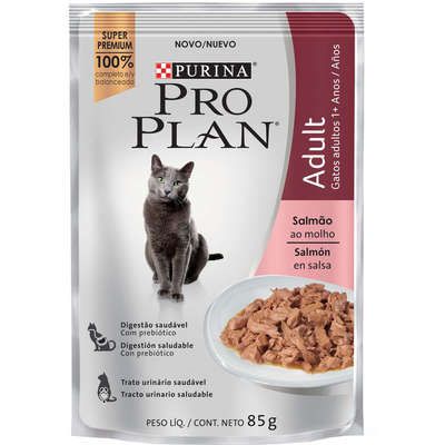 Ração Úmida Nestlé Purina Pro Plan Salmão ao Molho para Gatos Adultos - 85g