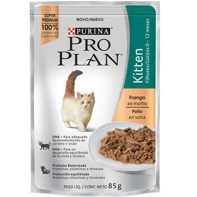 Ração Nestlé Purina Pro Plan Sachê Frango ao Molho para Gatos Filhotes - 85g