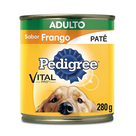 Ração Úmida Patê Pedigree Lata Vital Pro para Cães Adultos Sabor Frango - 280g