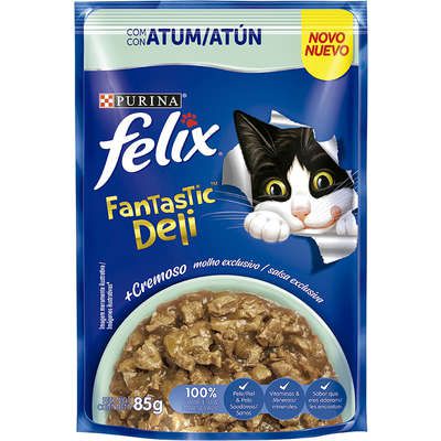 Ração Úmida Nestlé Purina Felix Fantastic Deli Atum para Gatos Adultos - 85g