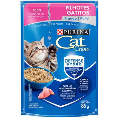 Ração Úmida Nestlé Purina Cat Chow Sachê Filhotes Frango ao Molho - 85g