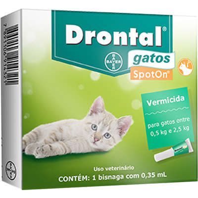Vermífugo Drontal SpotOn para Gatos de 0,5 Kg a 2,5 Kg