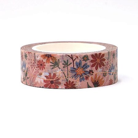 Washi Tape Floral Gold "Today"