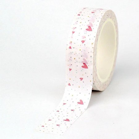 Washi Tape Coração Rosinha