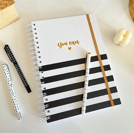Caderno You Can Preto e Branco