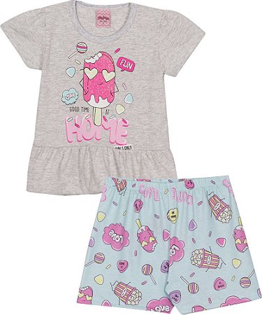 Pijama Curto Infantil Sorvete (Brilha no Escuro) Serelepe 6840