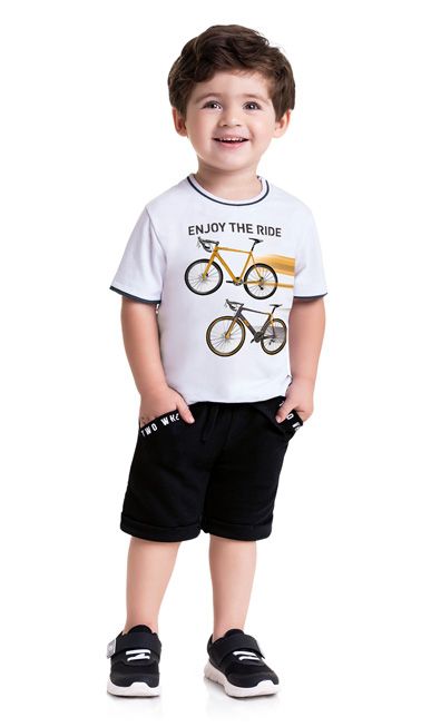Conjunto Infantil Camiseta + Short Moletinho Bike Milon 13441