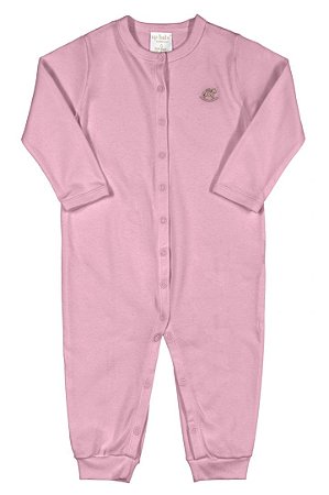 Macacão Longo Suedine Up Baby 43730 Rosa