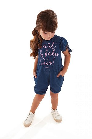 Macacão Curto Infantil Jeans Up Baby 43405