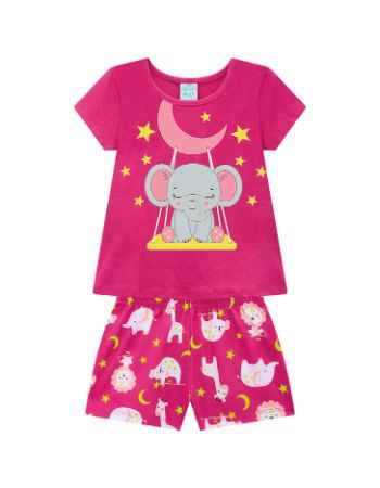 Pijama Infantil Verão Elefante (Brilha no Escuro) - Kyly 111632
