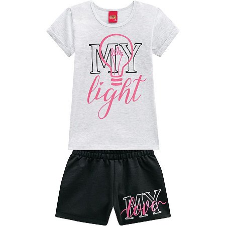 Conjunto Infantil Kyly Short em Moletinho e Camiseta 110254