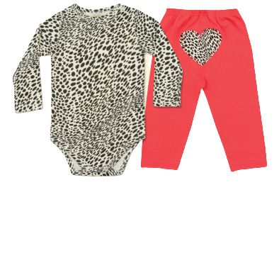 Conjunto Body Longo + Calça Oncinha 65464 Vermelho