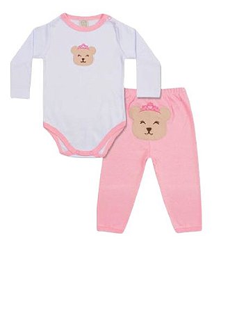 Conjunto Body Longo + Calça Ursa Princesa Pingo Lelê 65700