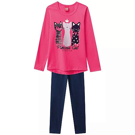 Conjunto Infantil Blusa + Legging Gatos Kyly 206688