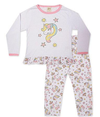 Pijama Longo Infantil Unicórnio Pingo Lelê 75068