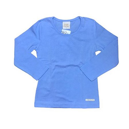 Blusa Manga Longa Básica Pega Mania 14570 Azul Claro