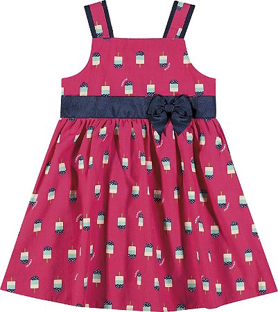 Vestido Infantil Curto Sorvetinho Pink Nanai 600013