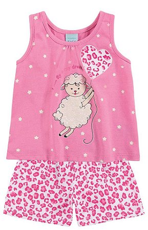 Pijama Infantil Meia Malha Brilha no Escuro Regata Kyly 108182