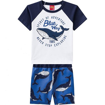 Conjunto Infantil Bermuda Tactel + Camiseta Kyly 109715