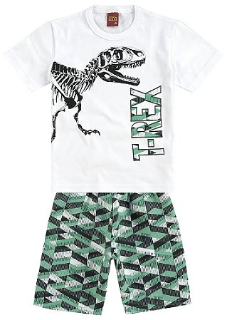 Conjunto Infantil Camiseta Dinossauro + Short Tactel Kyly 109235