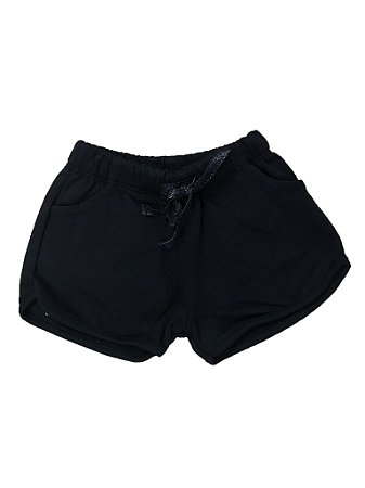 Short Infantil Moletinho Mescla Pega Preto 82299