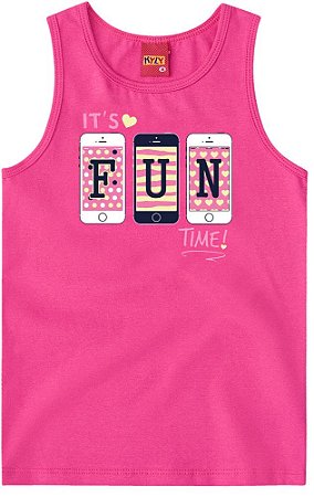 Regata Infantil Estampa Fun Rosa Kyly 108866