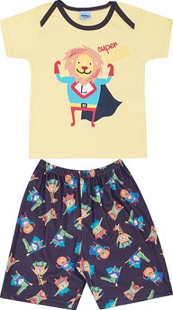 Pijama Infantil Short + Camiseta Amarela Serelepe 5135