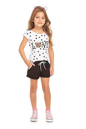 Conjunto Infantil Camiseta + Short Moletinho Serelepe 5587