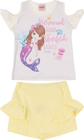 Conjunto Infantil Short Malha + Blusa Off Serelepe 5538