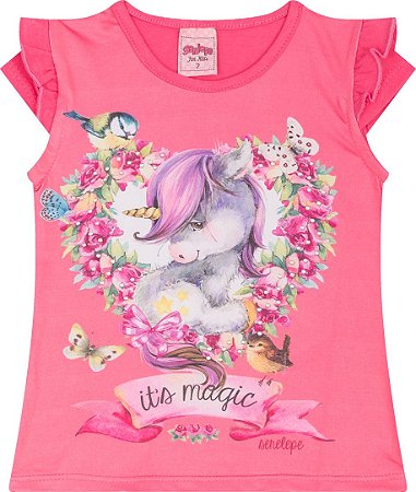 Camiseta Infantil Unicórnio Pink Serelepe 5037