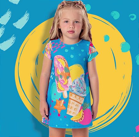 Vestido Curto Infantil Sorvete Mon Sucre 7290