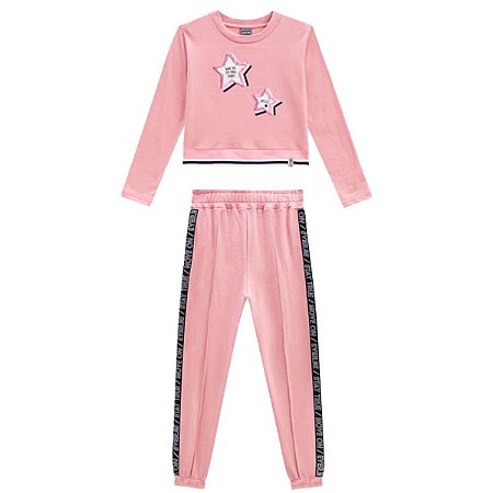 Cropped + Calça Infantil Molecontton Estrela Ever.Be 42991