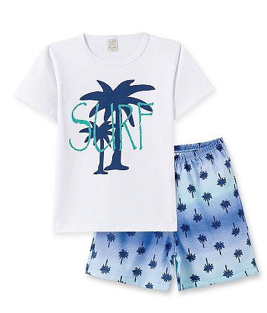 Pijama Camiseta Surf + Bermuda Pingo Lelê 86074