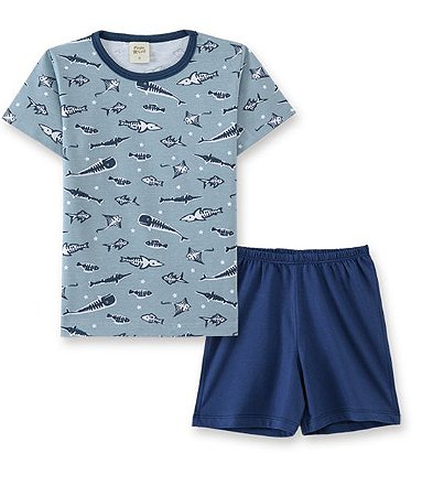 Pijama Infantil Camiseta Escamas + Short Pingo Lelê  86015