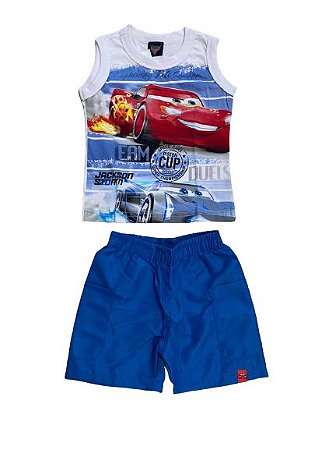 Conjunto Infantil Regata Carros + Bermuda Tactel Malwee 28713