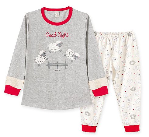 Pijama Longa em Malha Infantil Ovelhas Pingo Lelê 76202