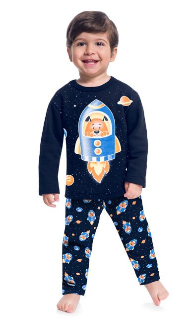 Pijama Infantil Moletom Casaco + Calça Astronalta Kyly 207541
