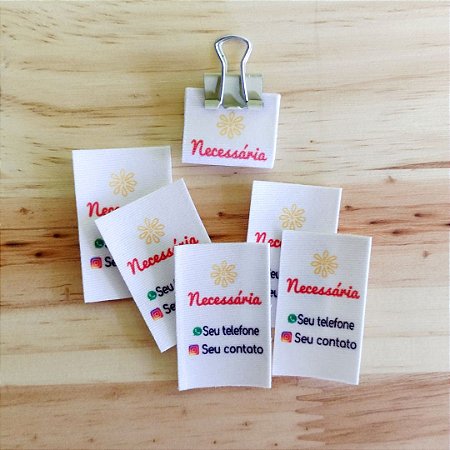 Etiqueta De Tecido Personalizada 3 5x5cm 100 Unidades Necessaria Etiquetas De Tecido Personalizadas