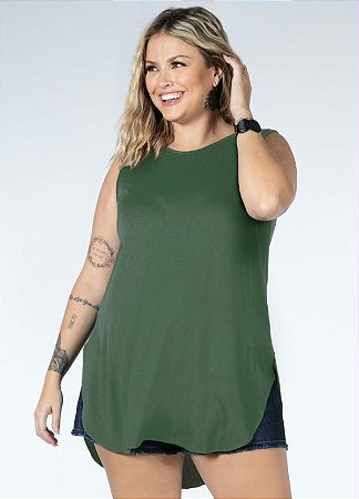Blusa Feminina Mullet Soltinha em Viscolycra Plus Size