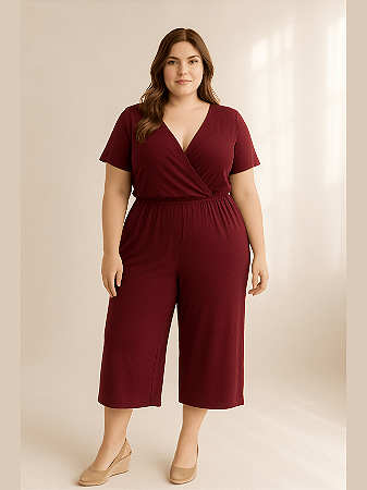Macacão Feminino Pantacourt  Viscolycra Premium Plus Size