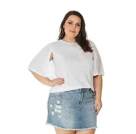 blusa branca feminina plus size